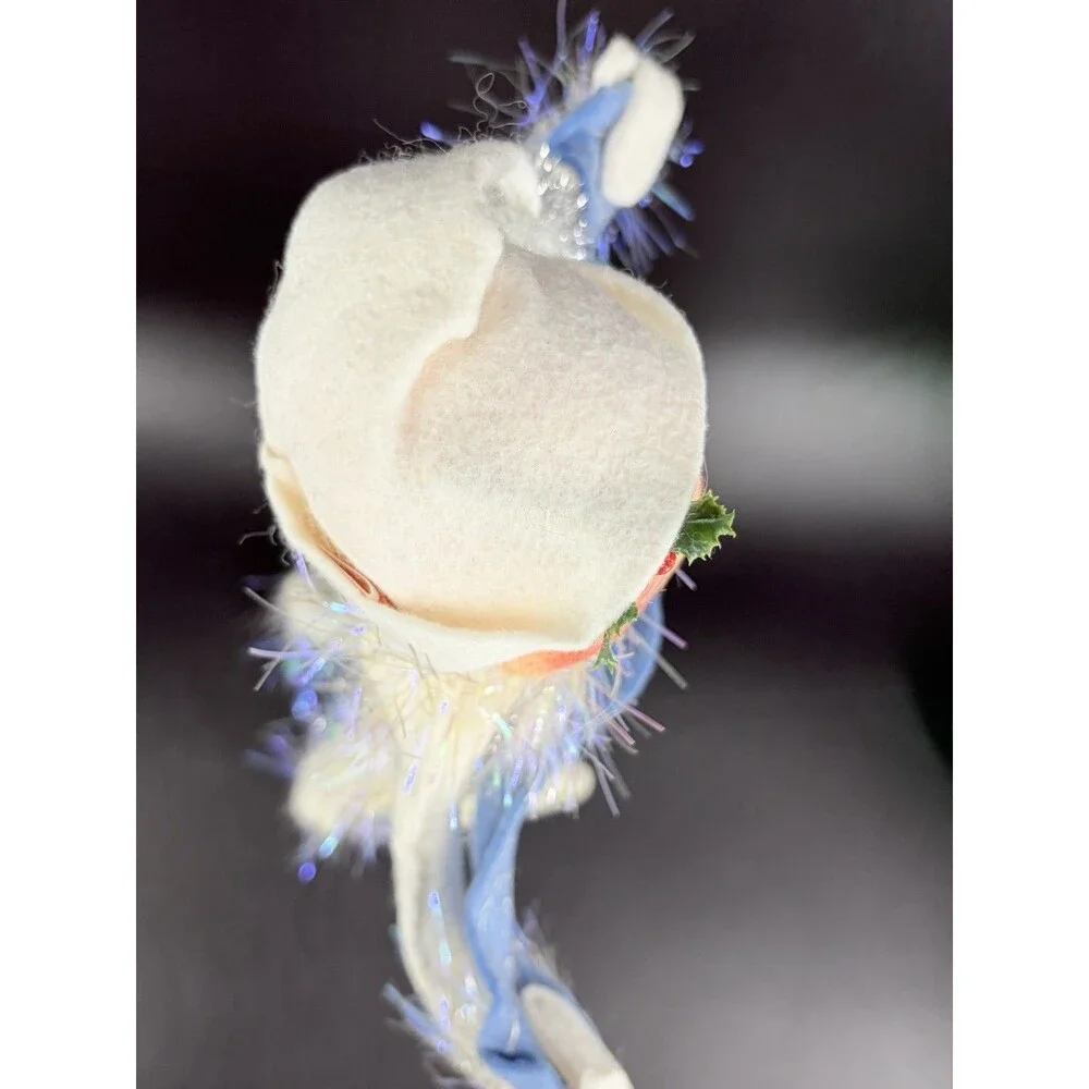 ANNALEE New Year 2000 Millennium Frosty Elf Winter White Tinsel Vintage